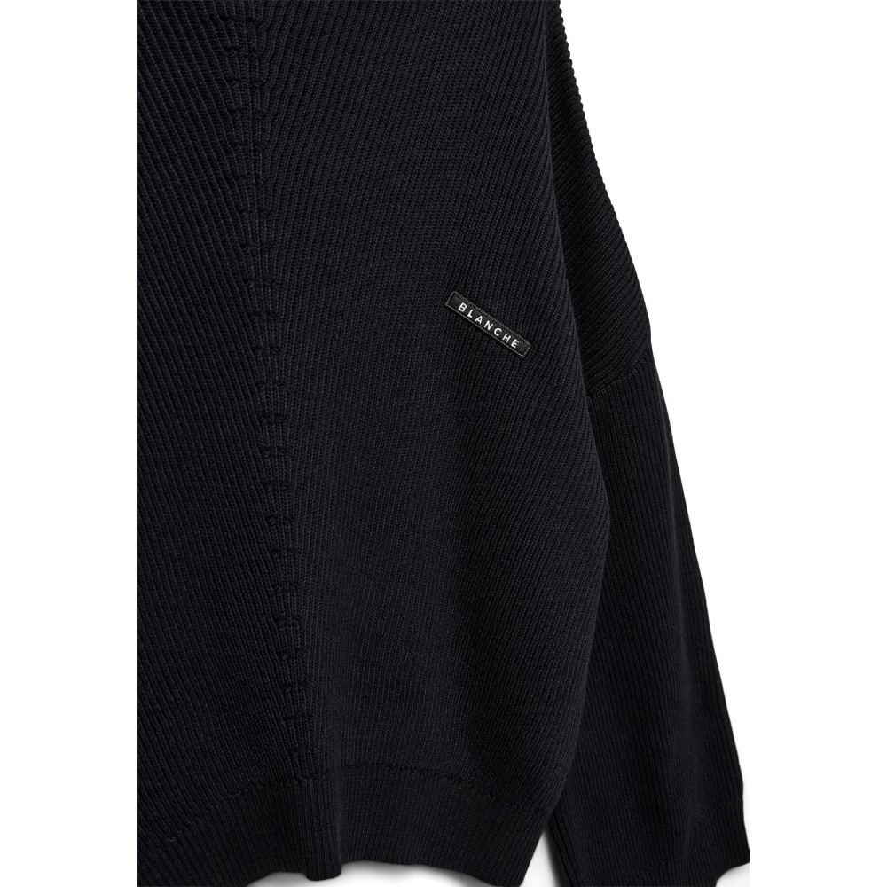 Blanche Zwarte Katoenen Crop Jumper Black Dames