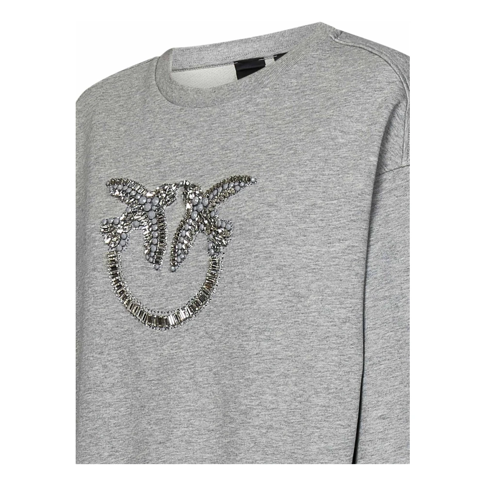 pinko Grijze Love Birds Sweater Gray Dames