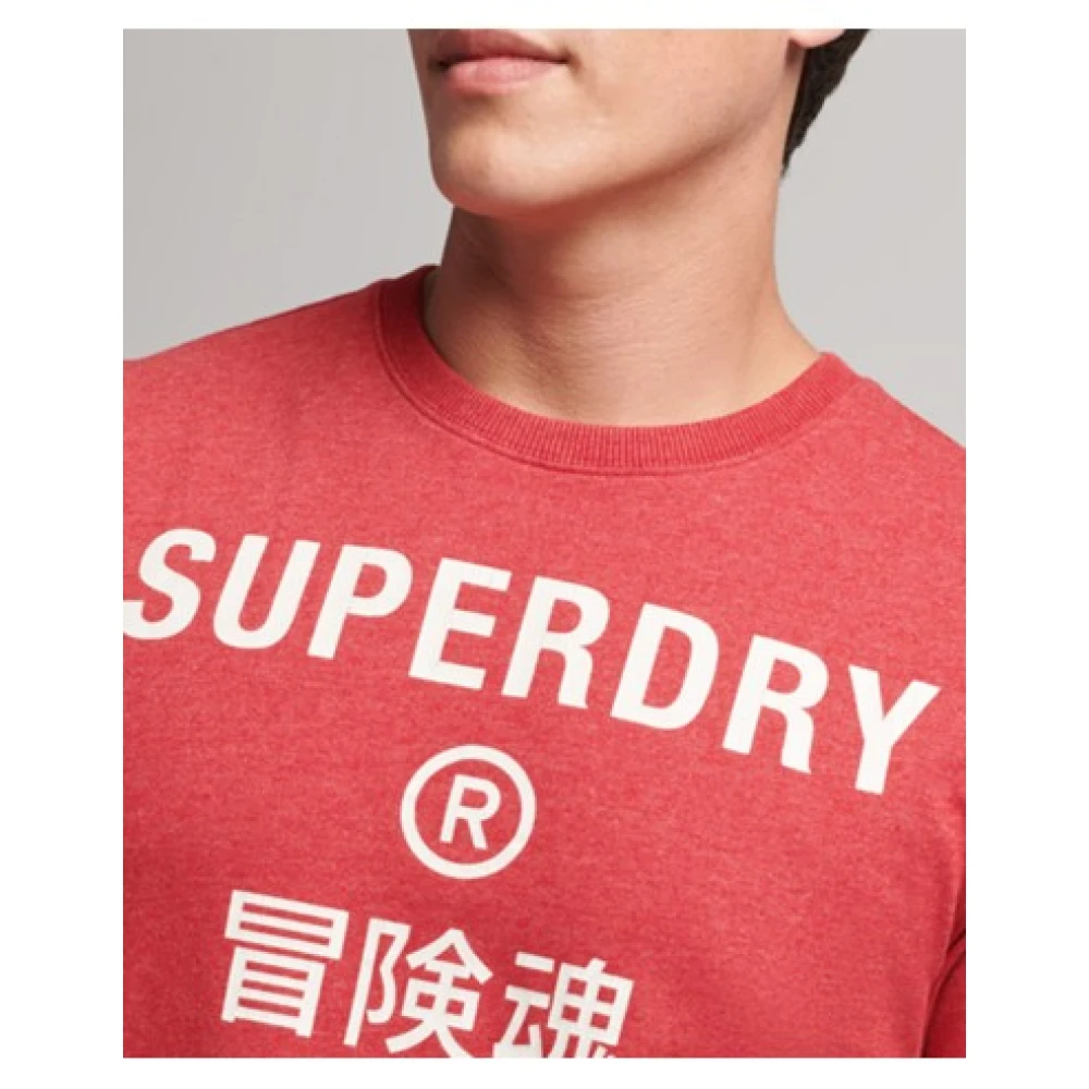 Superdry Logo Print T-Shirt Red Heren