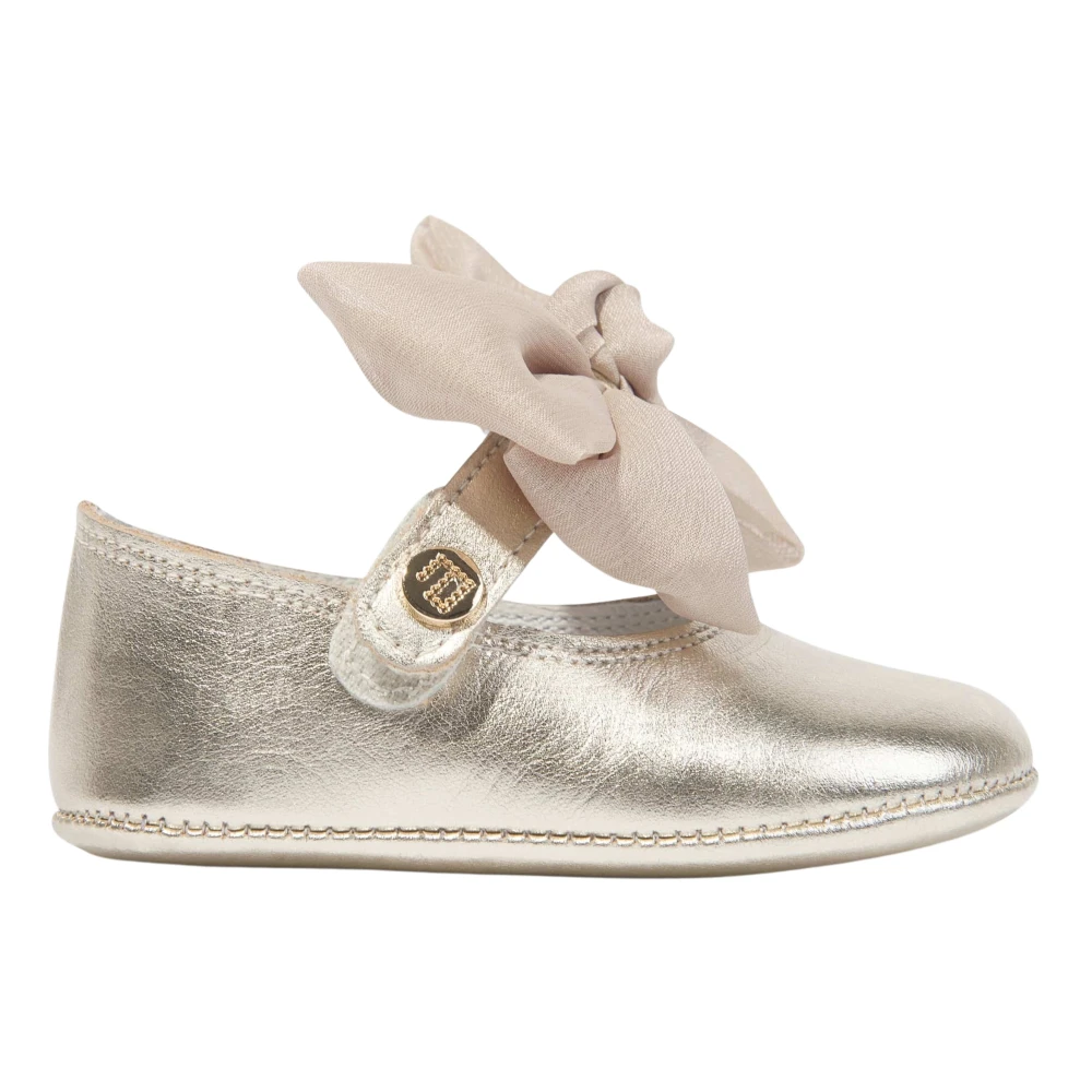 Andanines Girls Yellow Leather Bow Shoes - Kids Dress Shoes - 17 Eu - Kids