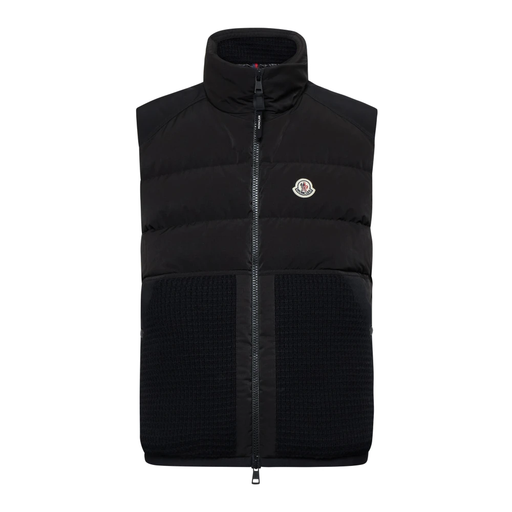 Moncler Zwarte Gewatteerde Donsvest Black Heren