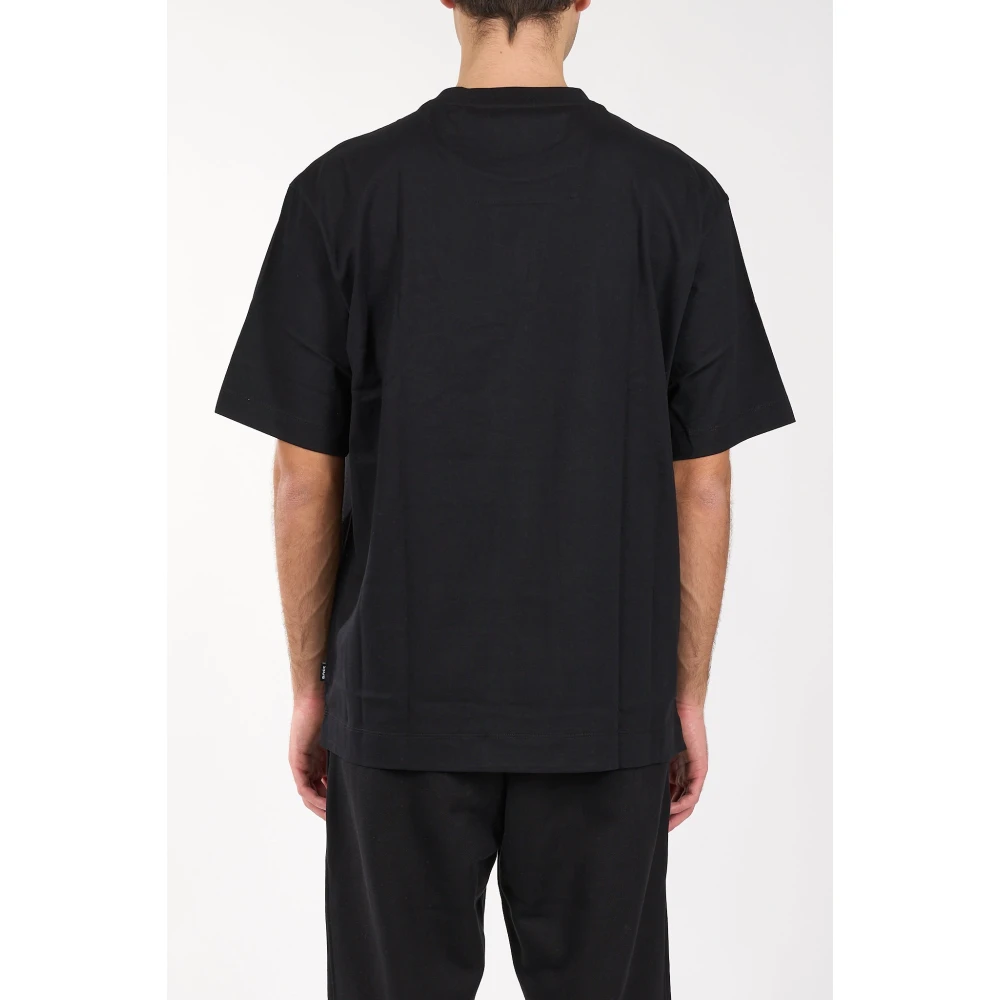 Hugo Boss Katoenen T-shirt met geborduurd logo Black Heren