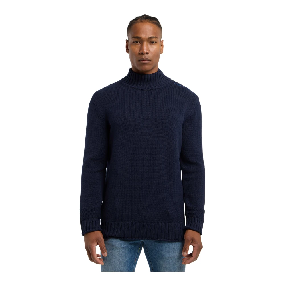 carlo colucci Stedelijke Statement Gebreide kleding Blue Heren
