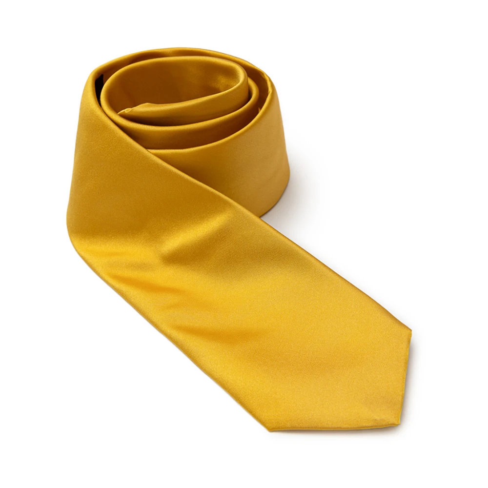 Dolce & Gabbana Gouden Zijden Stropdas Yellow Heren