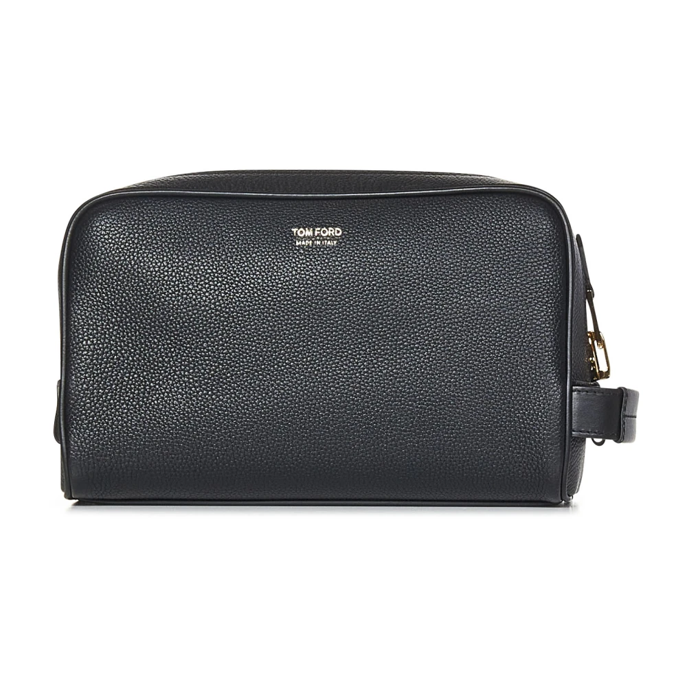 Tom Ford Zwarte Leren Clutch Tas Black Heren