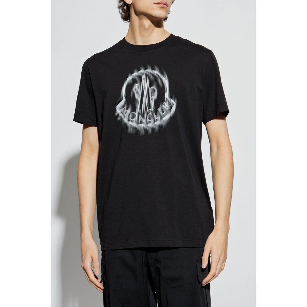 Moncler T-shirt met logo Black Heren