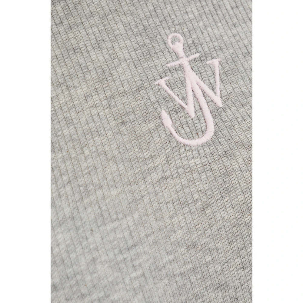 JW Anderson Geribbelde jurk met logo Gray Dames