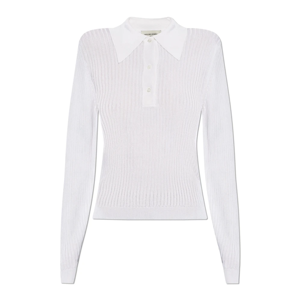 Officine Générale Geribbelde top White Dames