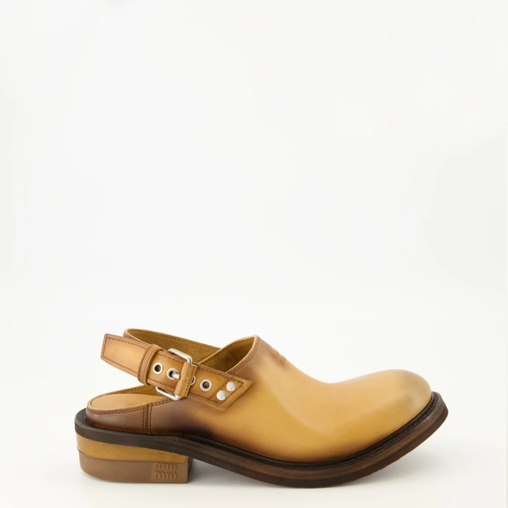 Miu Miu Women's Brown Foule Mules - Clogs - 7 Uk - Shoes