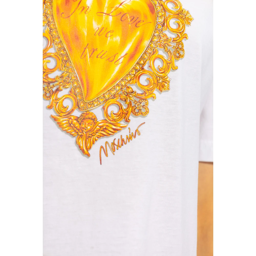 Moschino Bedrukt T-shirt White Dames