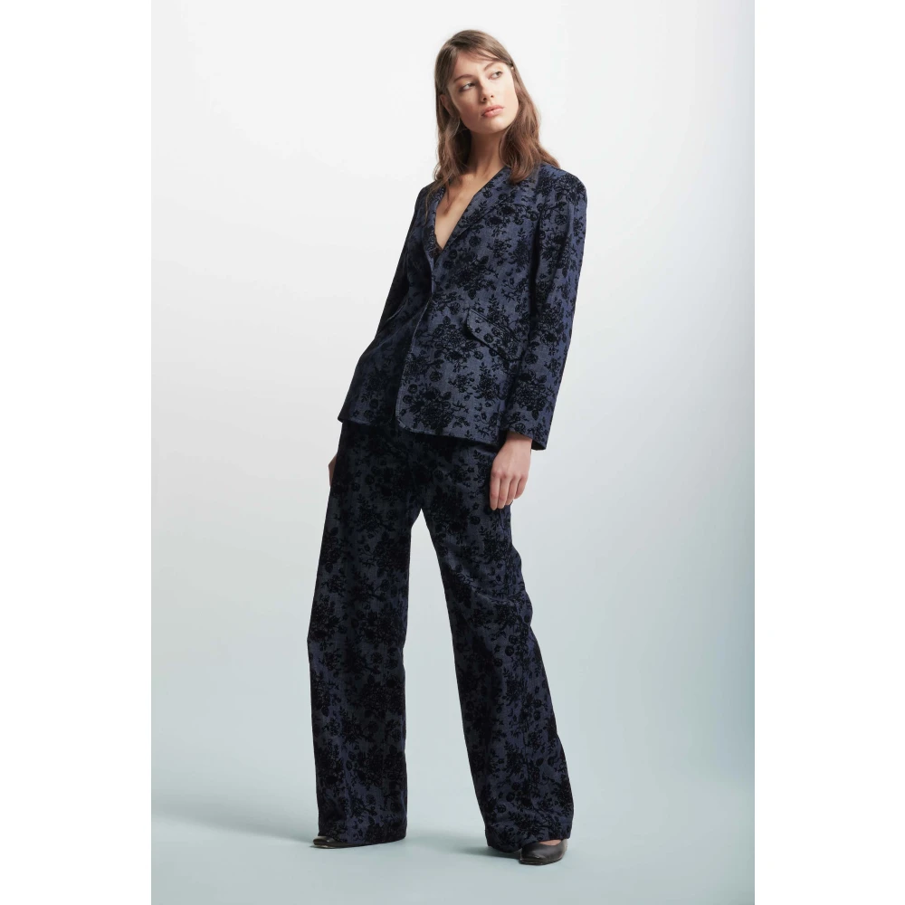 Kocca Bloemen geborduurde katoenen broek Multicolor Dames