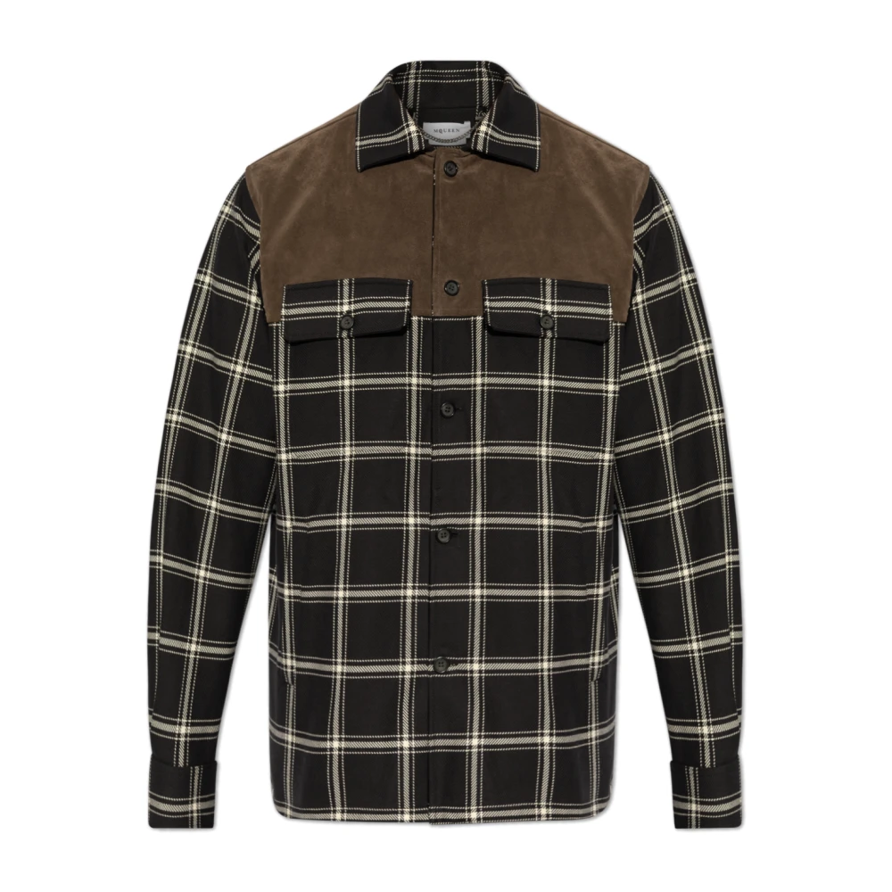 Alexander mcqueen Shirt gemaakt van gecombineerde materialen Black Heren