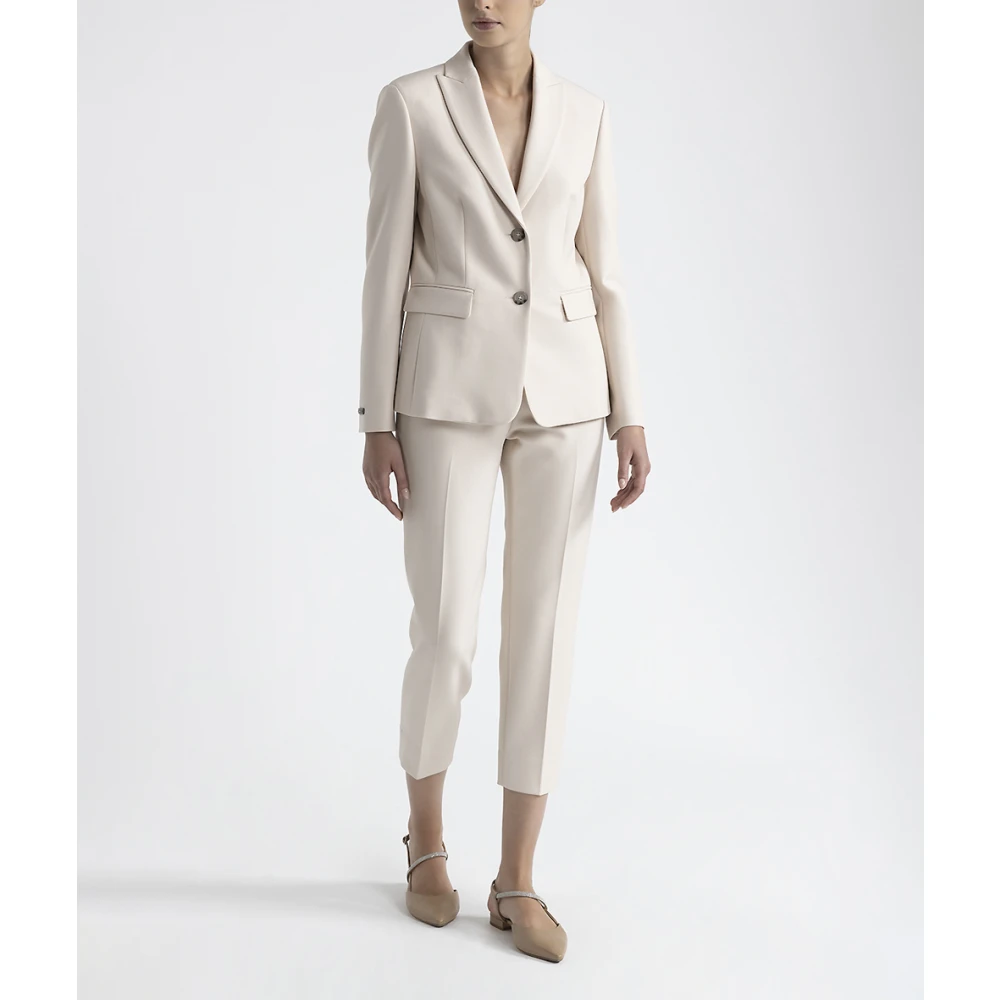 PESERICO Blazer van dubbelzijdige technische stof Beige Dames