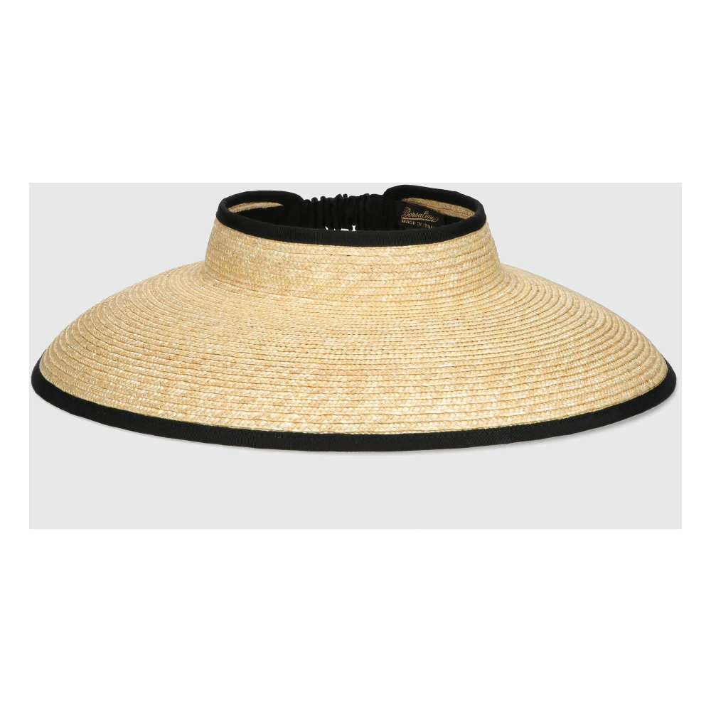 Borsalino Gevlochten Stro Visor Hoed Beige Dames