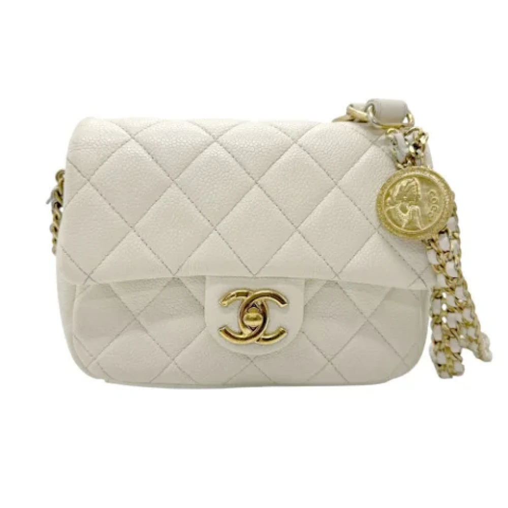 Chanel Vintage Pre-owned Leather chanel-bags White Dames