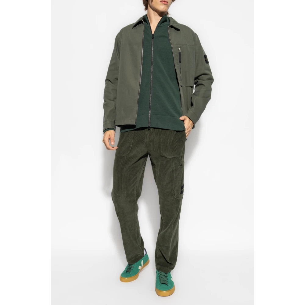 Stone Island Cardigan met logo Green Heren