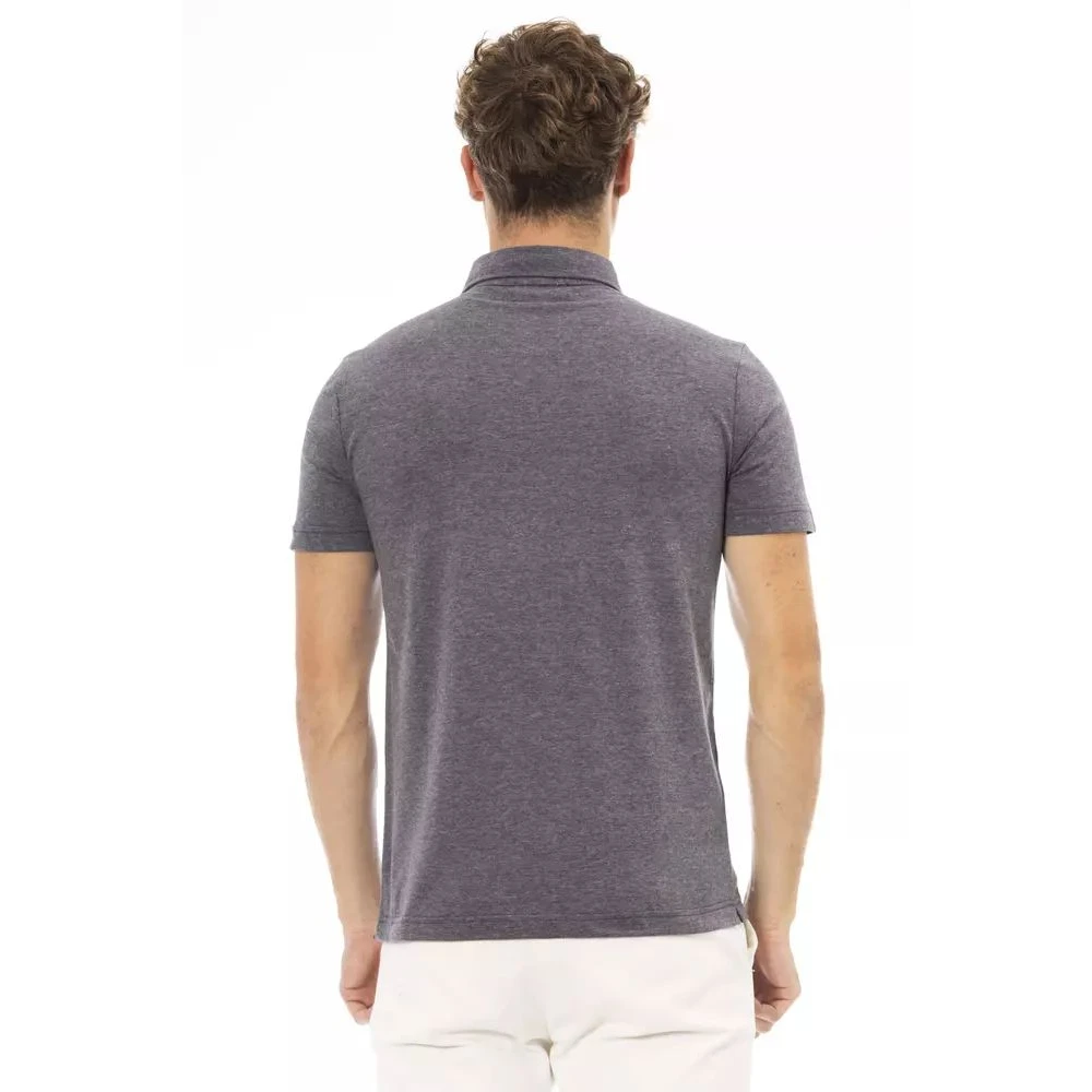 Baldinini Elegant Grijs Katoenen Poloshirt Gray Heren