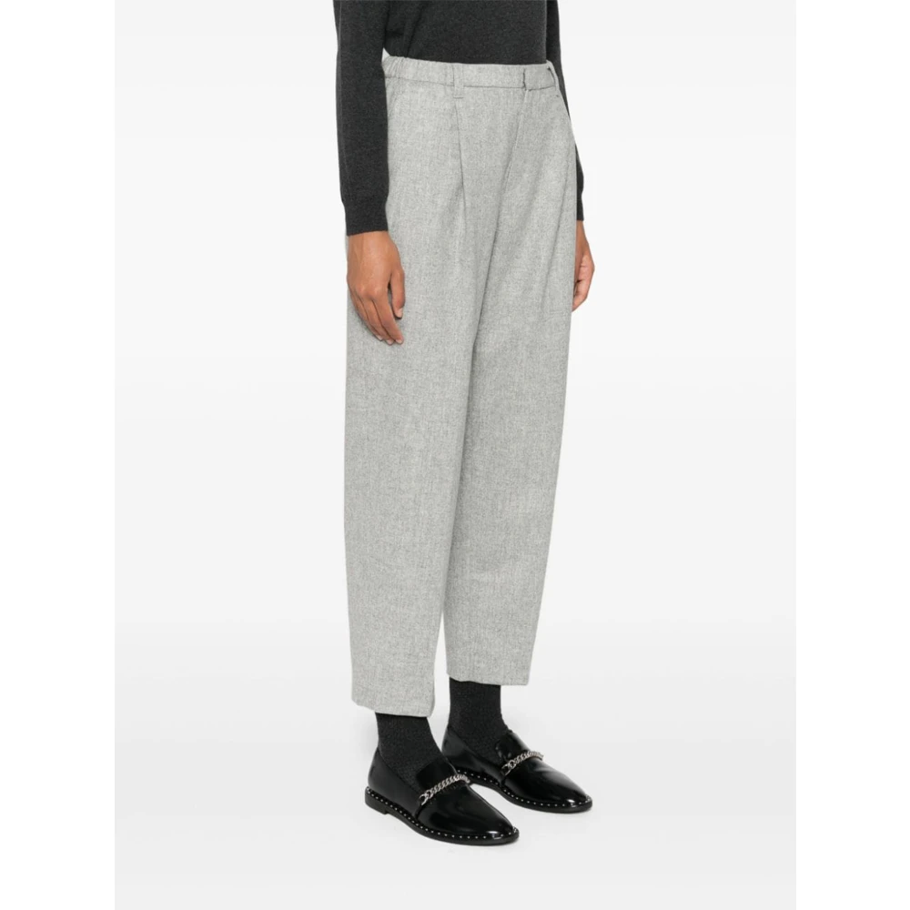 BRUNELLO CUCINELLI Lichtgrijze Wol Kasjmier Broek Gray Dames