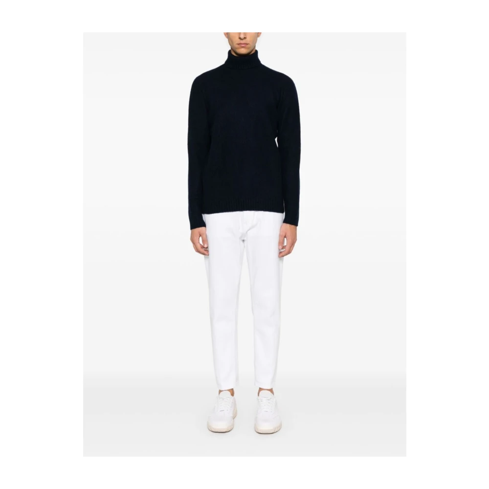 Drumohr Navy Blauw Wol Gebreide Trui Blue Heren