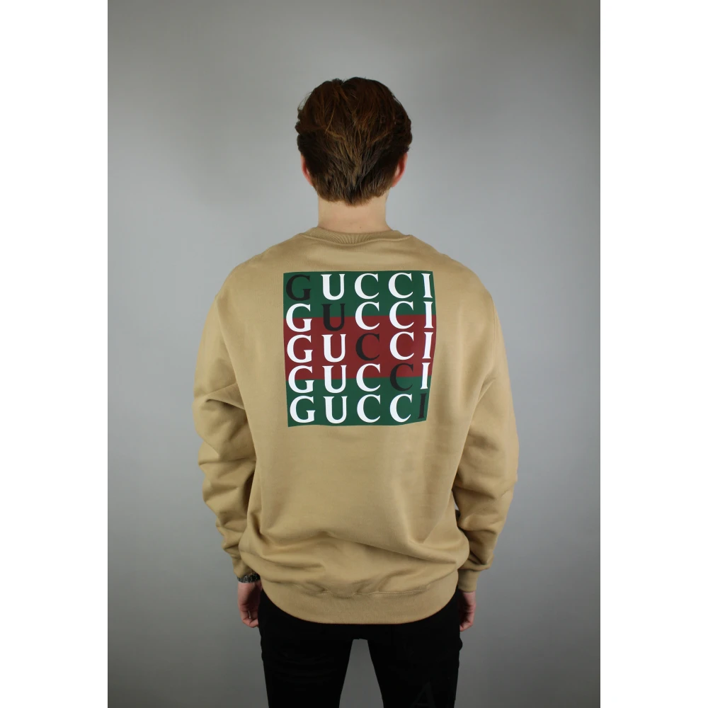 Gucci Luxueus Camel Jersey Sweatshirt Brown Heren