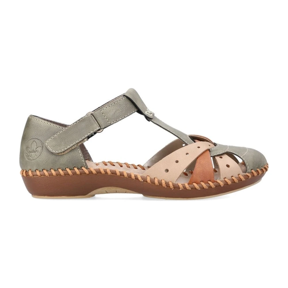 Rieker Women's Green Casual Flat Sandals