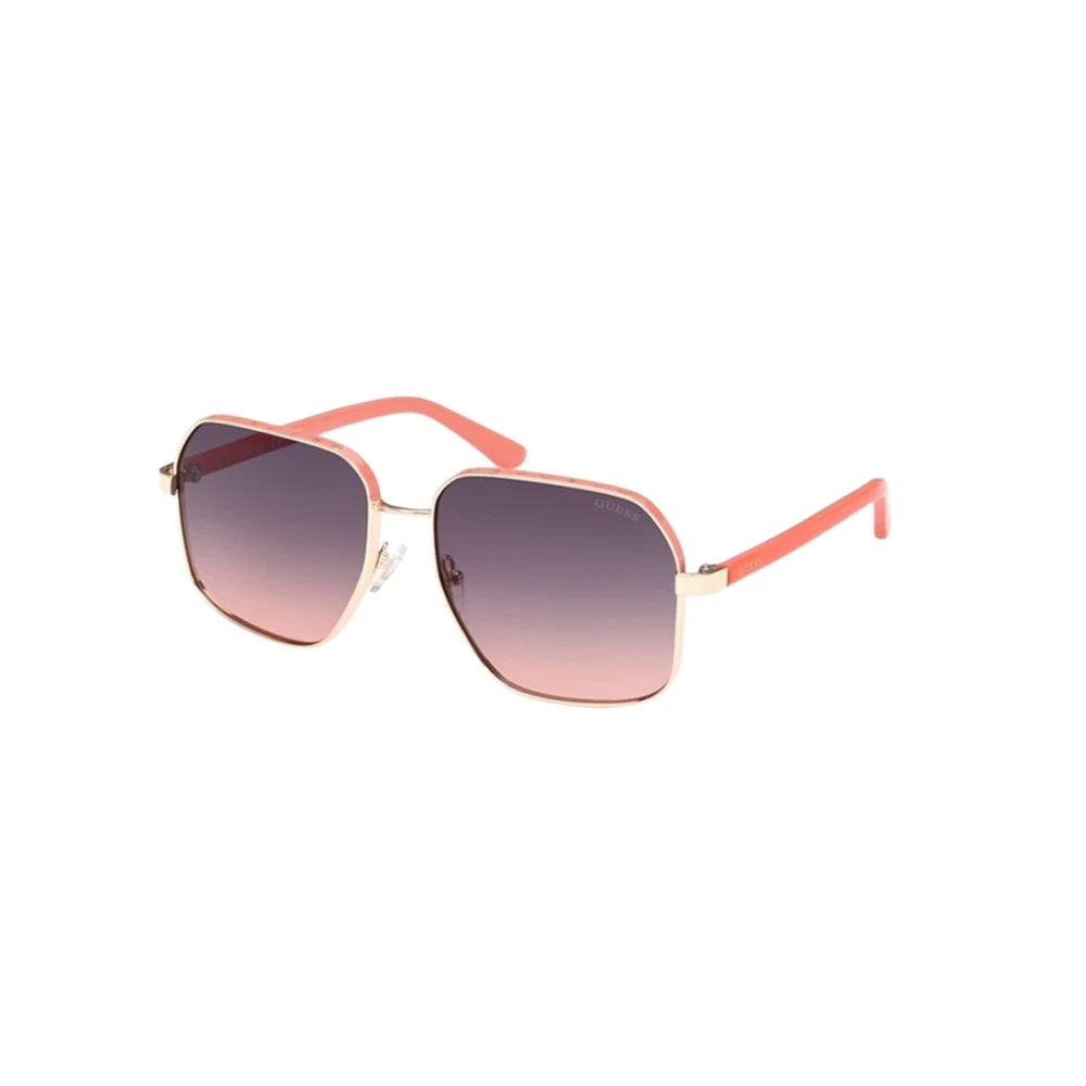 Guess Pink Square Metal Sunglasses - Female - Sunglasses - 58 Mm - Accessories