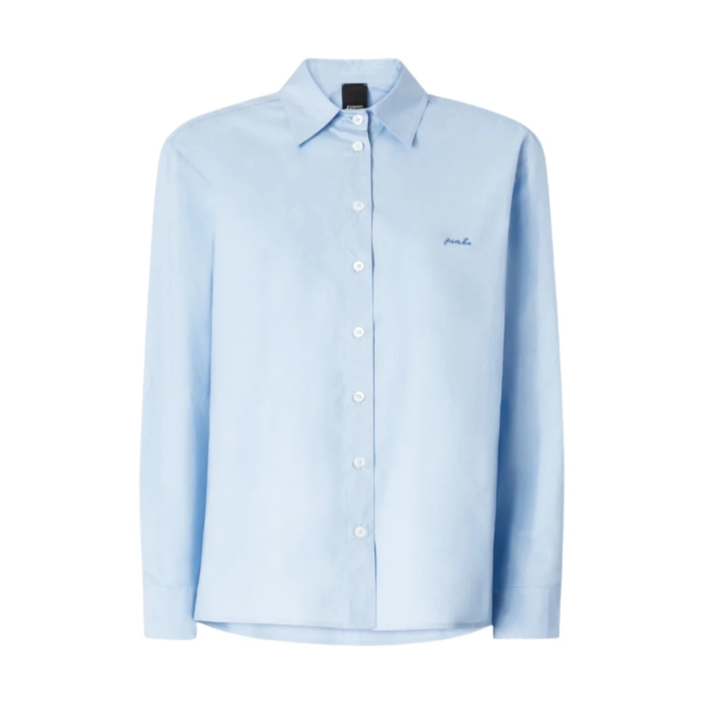 Pinko Women's Blue Boxy Poplin Shirt - Shirts - Xs - Blouses & Shirts