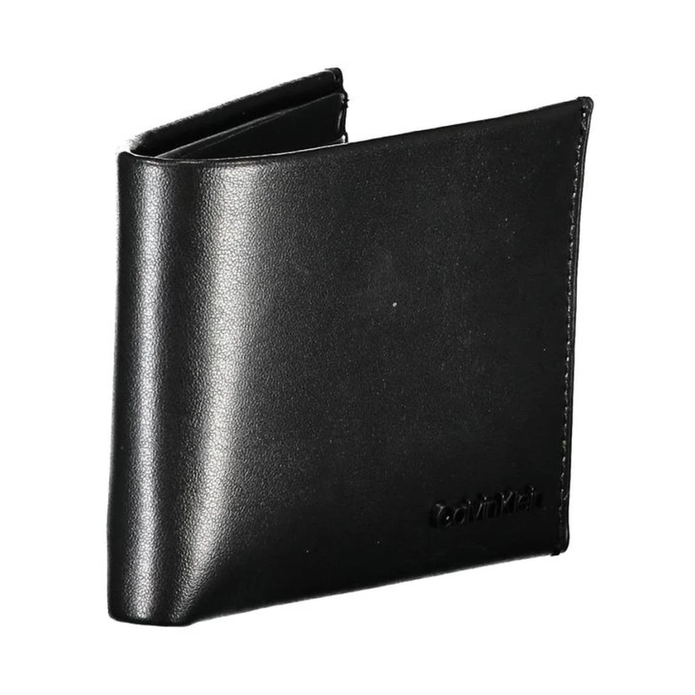Calvin Klein RFID-Blocked Leren Portemonnee met Dubbele Ruimte Black Heren