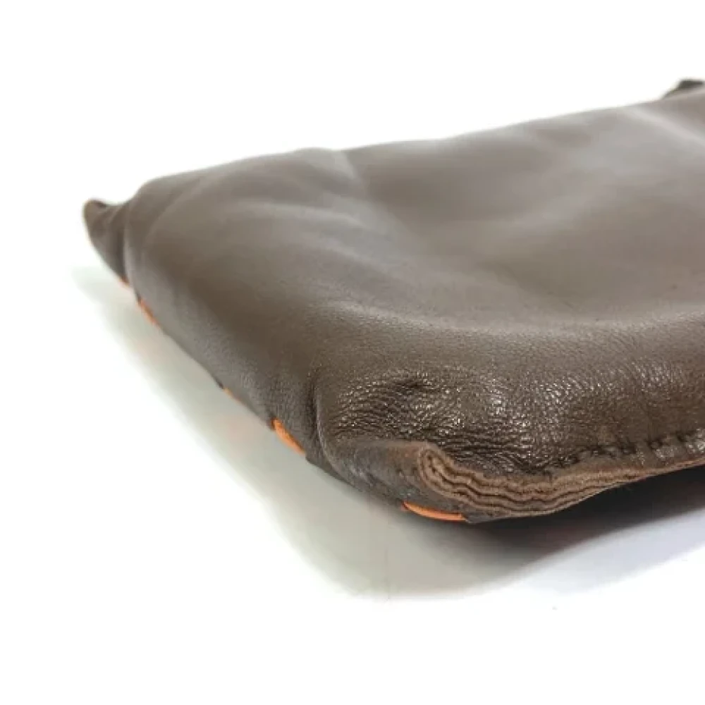 Hermès Vintage Pre-owned Leather pouches Brown Dames