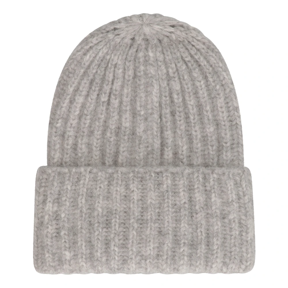 Malo Gebreide muts van alpaca en zijde Gray Unisex