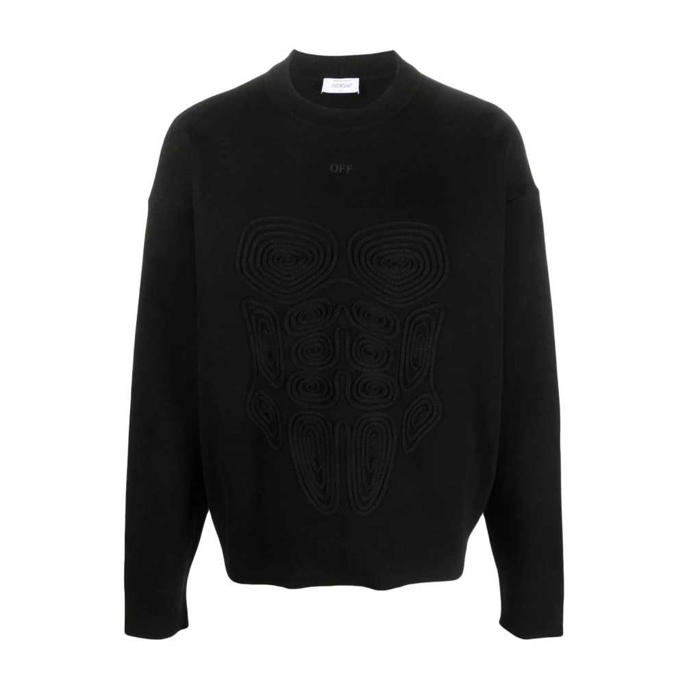 Off White Zwarte Sweaters met Voor Detail Black Heren