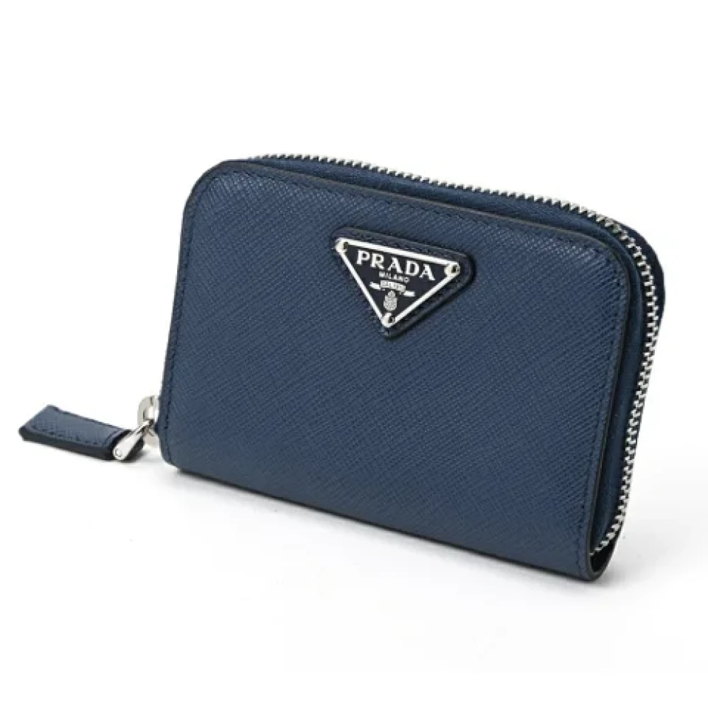 Prada Vintage Pre-owned Leather wallets Blue Dames