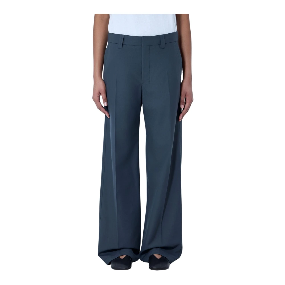 Lemaire Women's Gray Wide-Leg Tailored Trousers - Wide Trousers - 2XS - Trousers