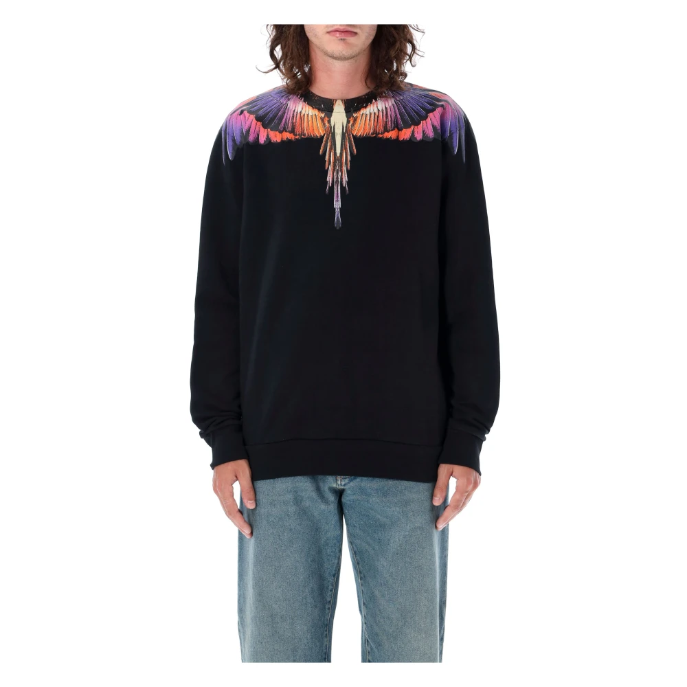 Marcelo Burlon Zwart Roze Gebreide Kleding met Icon Wings Print Black Heren