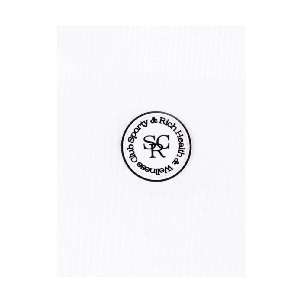 Sporty & Rich Sportieve Rib Logo Mouwloze Top White Dames