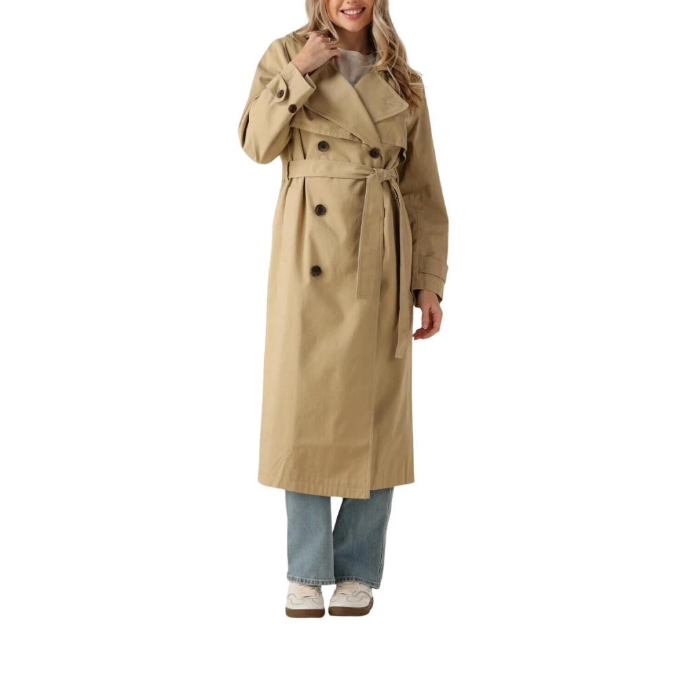 Tommy Jeans Camel Trenchcoat voor dames Brown Dames