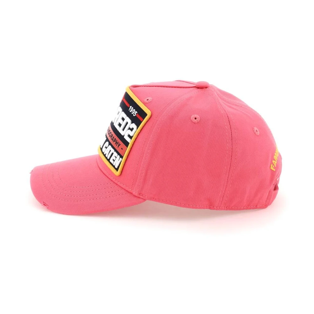 Dsquared2 Baseball Cap met Logo Patch Pink Heren