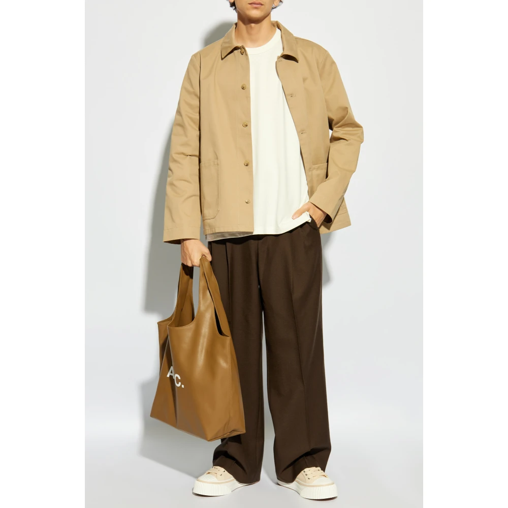A.p.c. Overhemd met korte mouwen Zomerse stijl Beige Heren