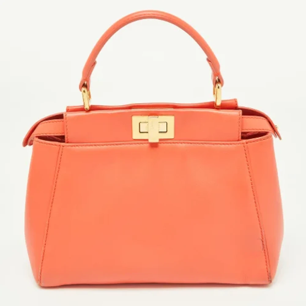 Fendi Vintage Pre-owned Leather handbags Orange Dames