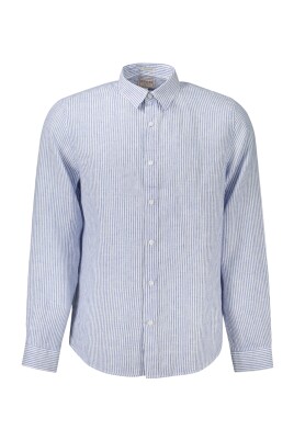 chemise-a-rayures-bleues-manches-longues-col-italien