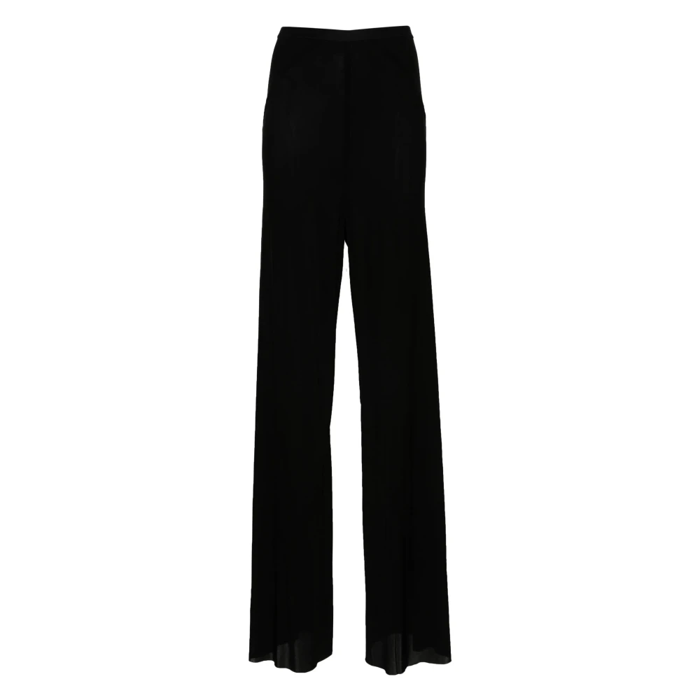 Rick Owens Casual Wijde Broek met Naaddetail Black Dames