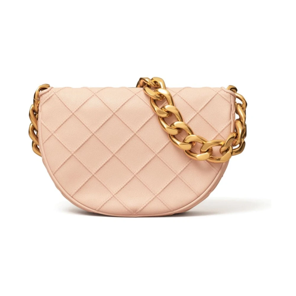 TORY BURCH Roze Leren Diamantpatroon Schoudertas Pink Dames