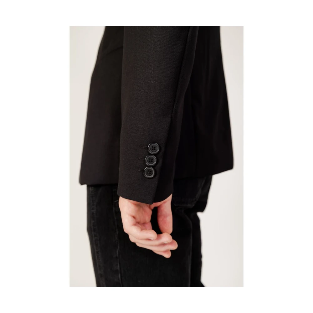 Armani Exchange Zwarte Polyester Blazer Herfst Winter Collectie Black Heren