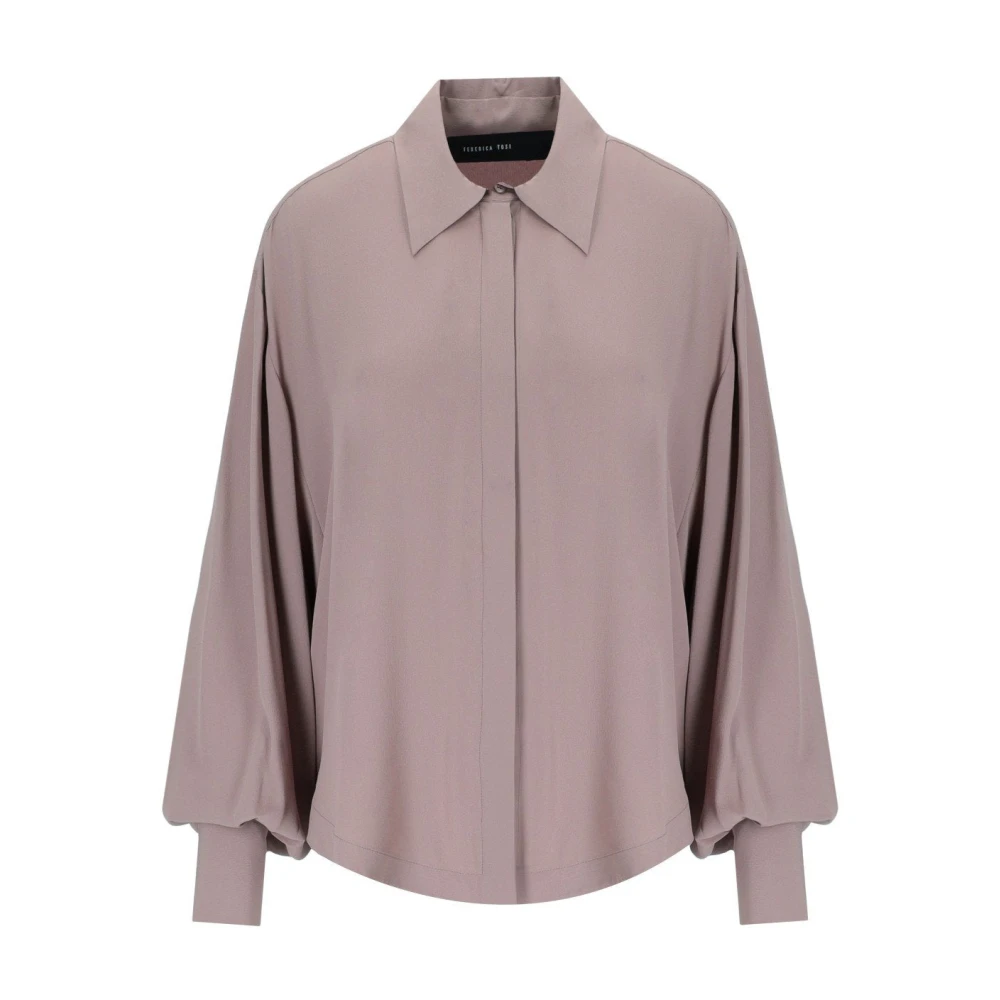 Federica Tosi Women's Pink Mauve Oversize Crêpe Shirt - Shirts - L - Blouses & Shirts