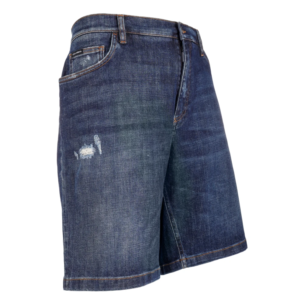 Dolce & Gabbana Regular Fit Katoenen Shorts en Bermuda Blue Heren