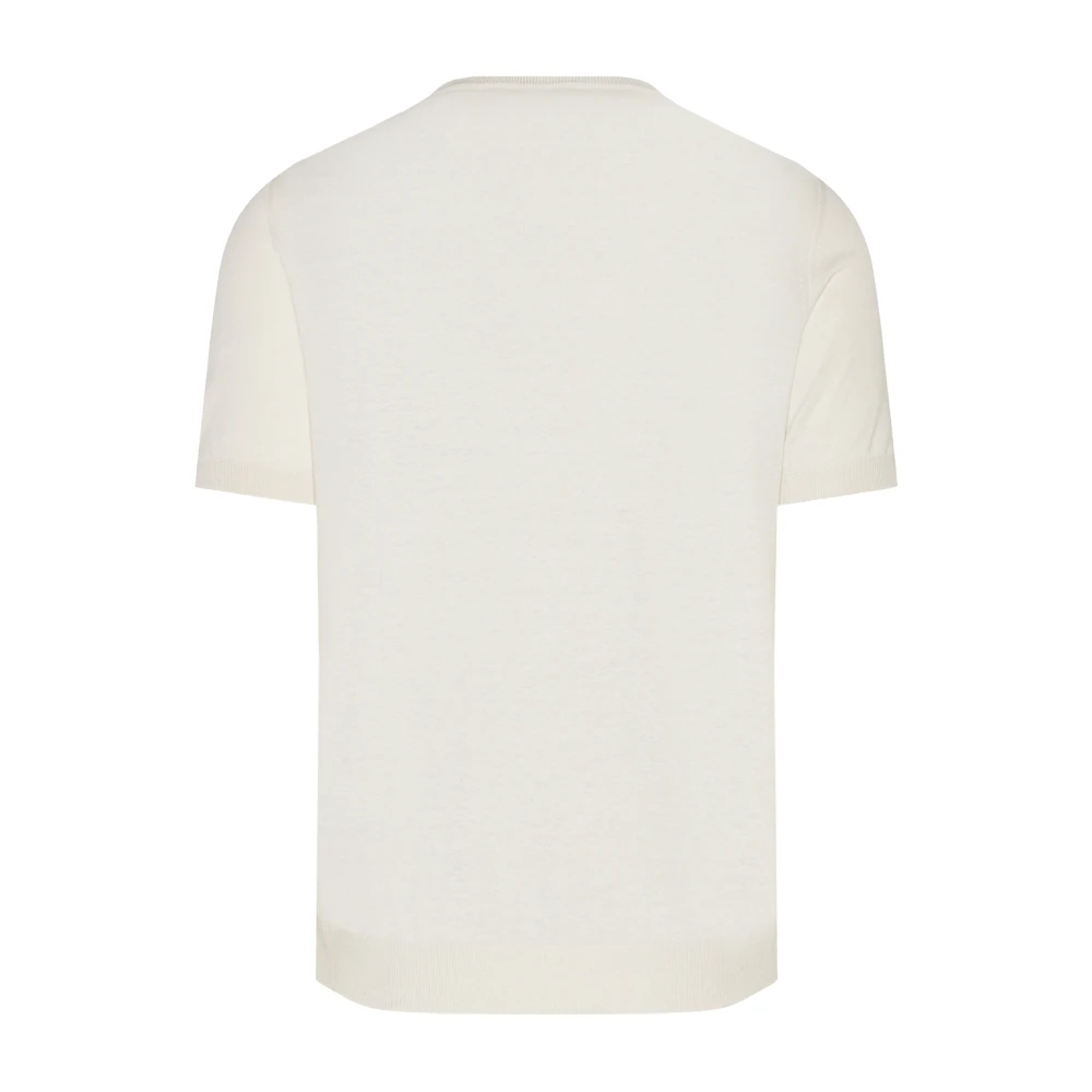 Barba Luxe Zijden T-shirt Gemaakt in Italië White Heren