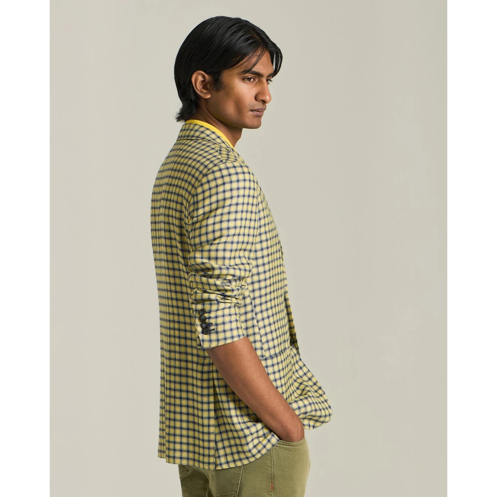 Kiton Luxe Micro Check Blazer Multicolor Heren