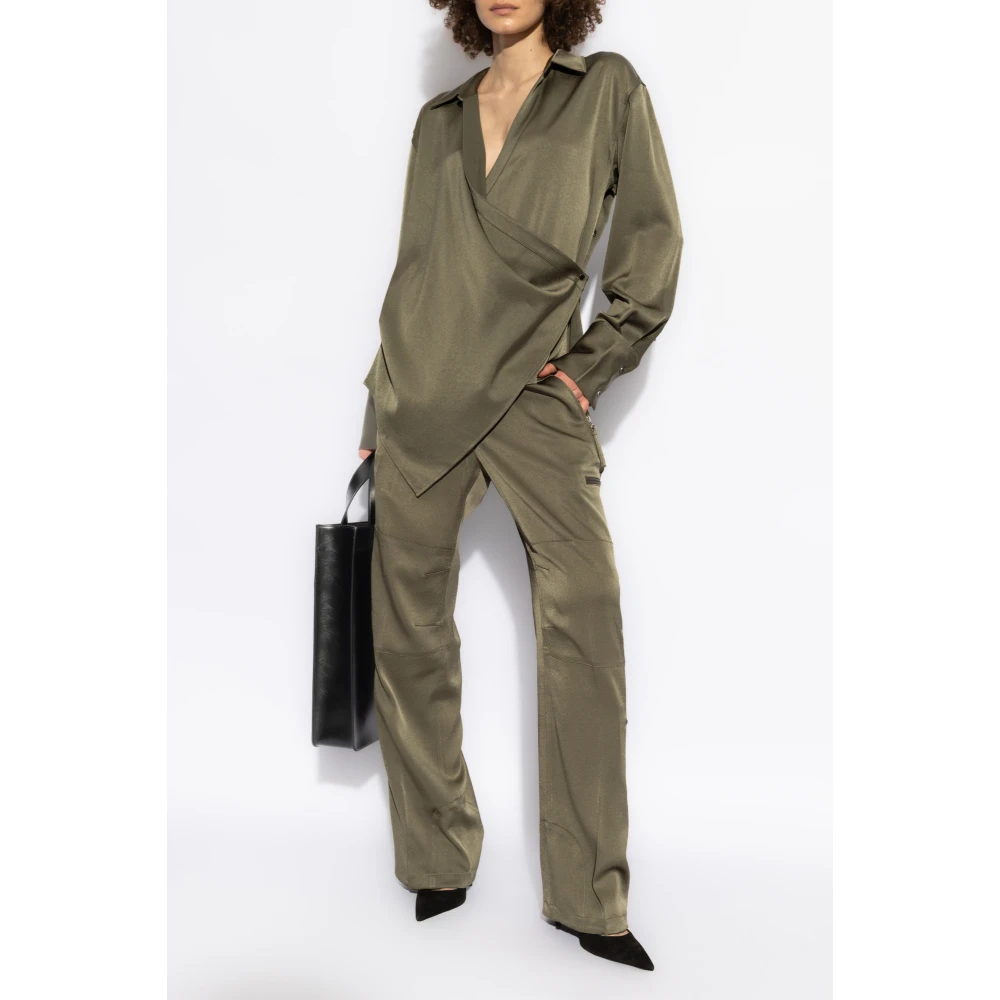 Helmut Lang Losvallend overhemd Green Dames