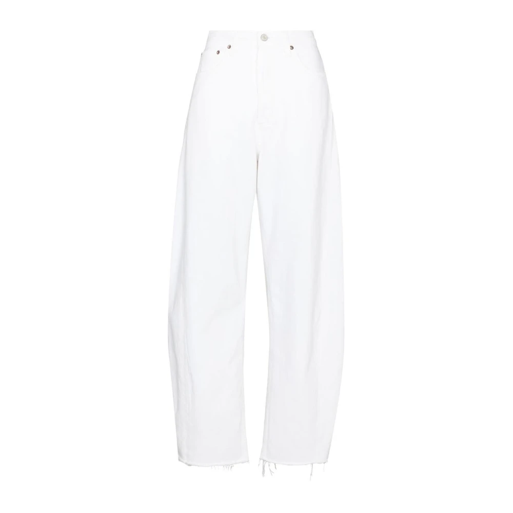 Agolde Witte Denim Hoge Taille Wijde Pijp Jeans White Dames