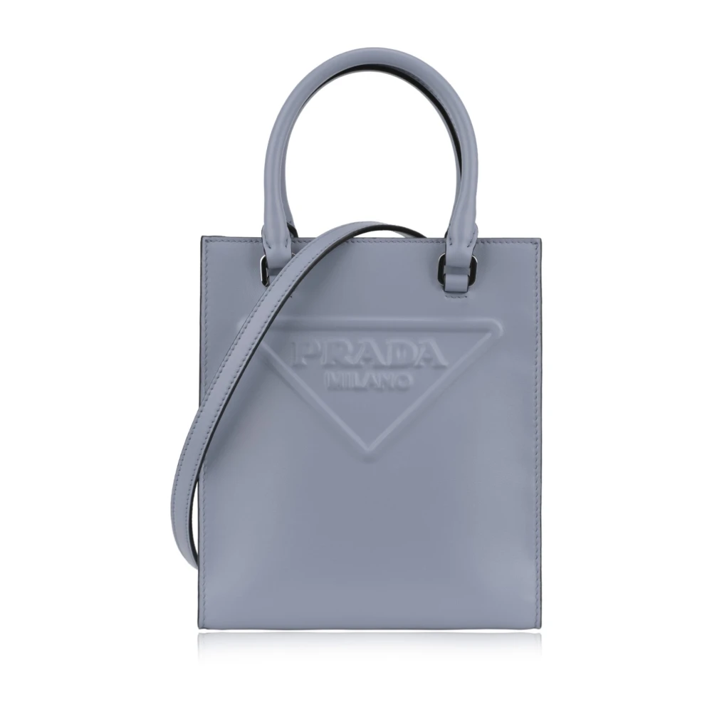 Prada Leren Schoudertas Vrouw Blue Dames